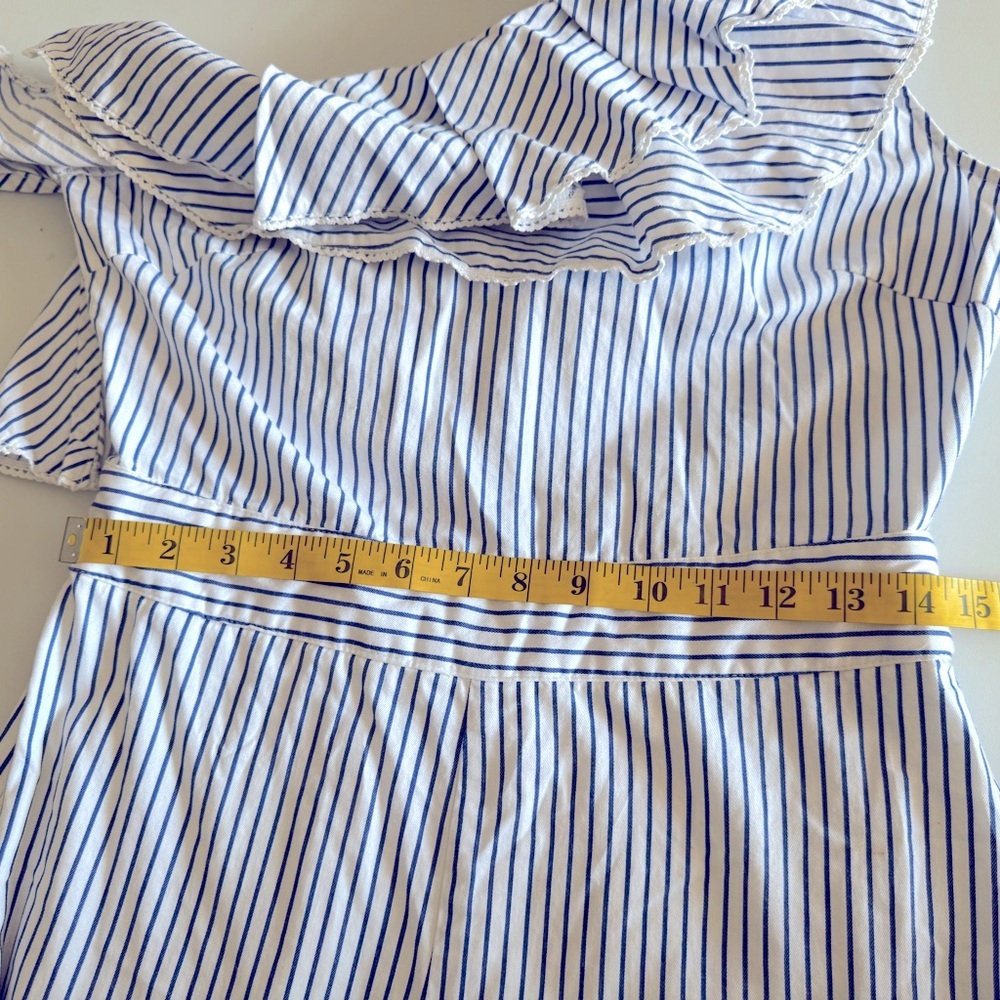 Lost Ink One-Shoulder Striped Jumpsuit. Size M - Picture 5 of 13